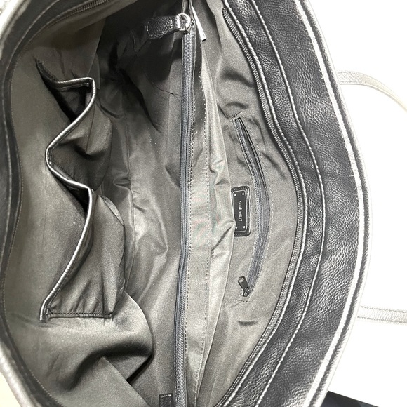 SOLD 😃 Michael Kors Gray Leather Slouch Purse w. Chrome Hardware - Picture 9 of 11